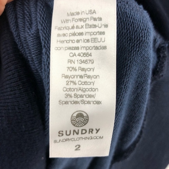 Sundry Effey Stripe Oversized Sweatshirt Soft Long Sleeve Pullover Top Sz Medium - Picture 5 of 9